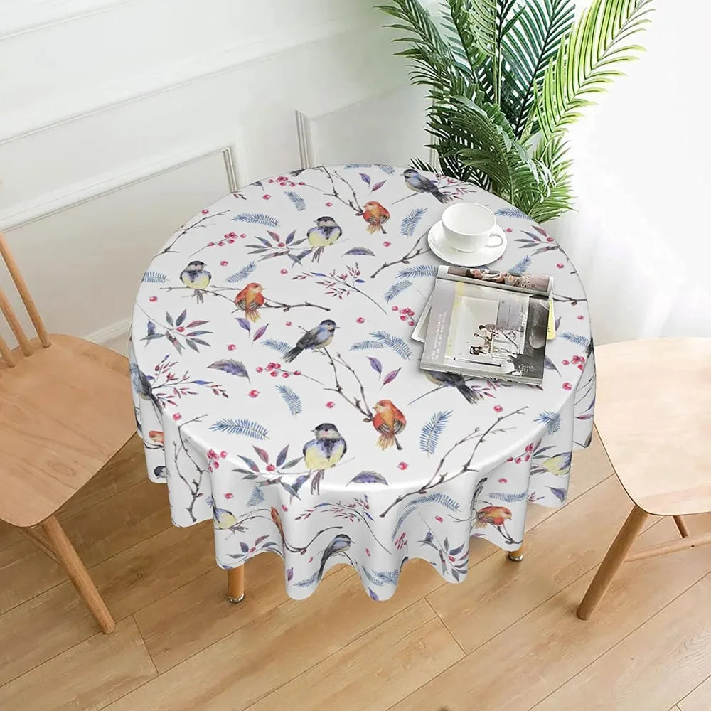 Nappe Damassée Blanche Polyester Ronde